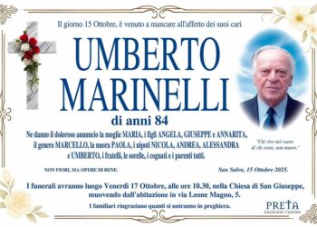 San Salvo piange uno dei protagonisti dello sviluppo della città, è morto Umberto Marinelli