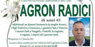 Monteodorisio saluta Agron: domani il feretro nella cappella cimiteriale