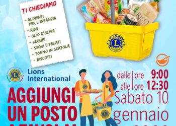 “Aggiungi un posto a tavola”, il 10 gennaio la raccolta alimentare del Lions Club San Salvo