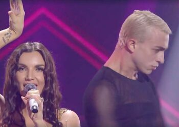 Il ballerino sansalvese Gianluca D’Alò sul palco dell’Ariston con Elettra Lamborghini