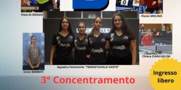 Campionato italiano di tennistavolo, sei squadre si sfidano a Vasto