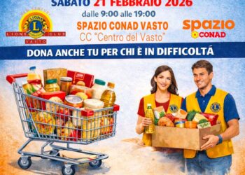 Il 21 febbraio la raccolta alimentare del Lions Club Vasto New Century