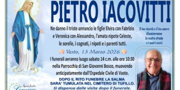 Cordoglio a Vasto per la scomparsa di Pietro Iacovitti