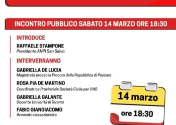 Referendum, il 14 marzo incontro dell’Anpi San Salvo sulle ragioni del “No”