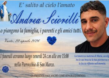 L’ultimo saluto ad Andrea Sciorilli: alle 15 le esequie nella chiesa di San Marco Evangelista