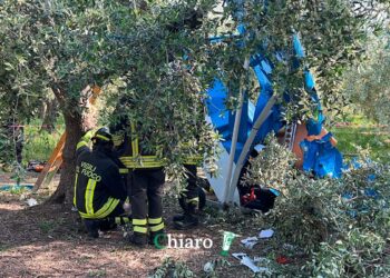 Ultraleggero cade tra gli ulivi alla periferia di Vasto: due feriti