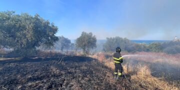 Incendio dietro alla stazione Vasto-San Salvo: a rischio ettari di vegetazione e campi coltivati
