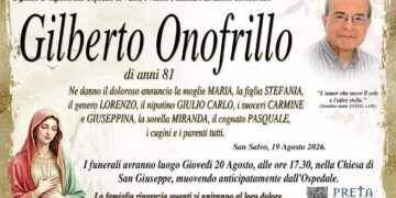 È venuto a mancare Gilberto Onofrillo, per decenni insegnante al Liceo classico di Vasto