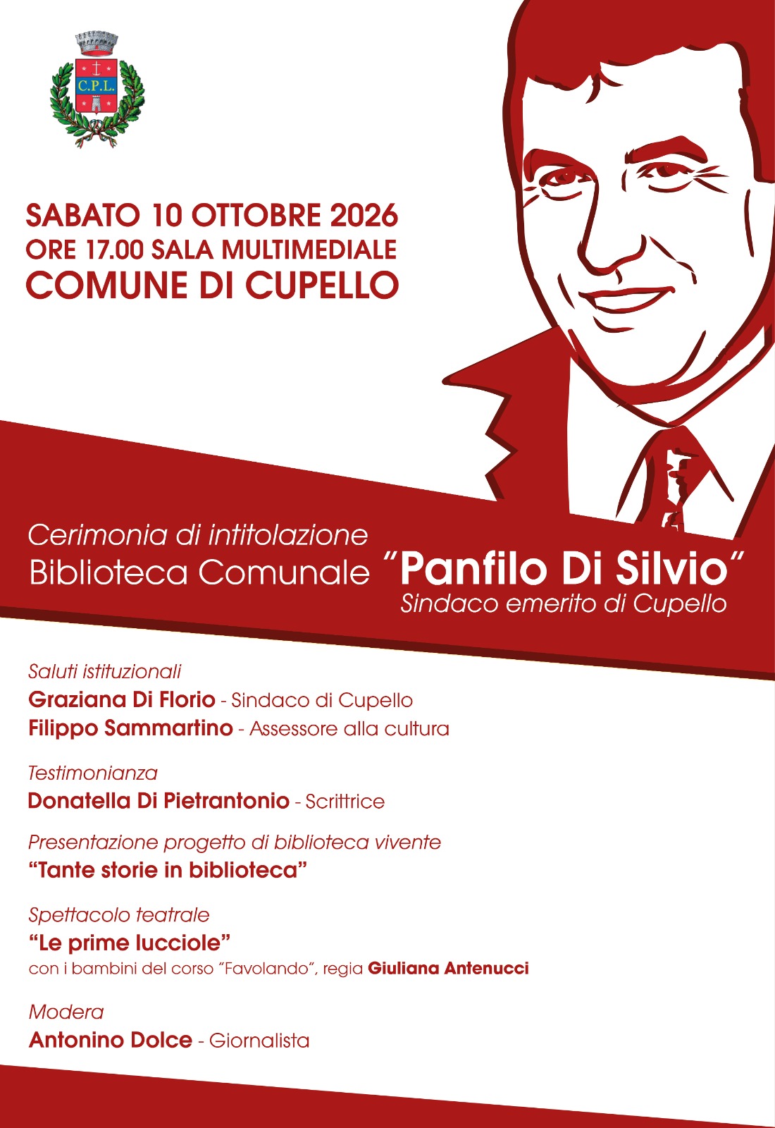 La Biblioteca comunale intitolata a Panfilo Di Silvio, sabato la cerimonia